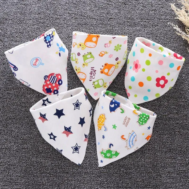 Baby Bibs Waterproof Triangle Cotton Cartoon Child Baberos Bandana Bibs Babador Dribble Bibs Newborn Slabber Absorbent Cloth