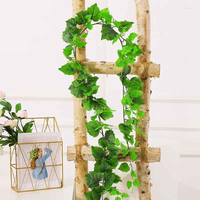 Decorative Flowers Real Touch 180CM Artificial Plants Creeper Greenery Leaves Ivy Vine Home Garden Decor Wall Hanging Garland Plastic Silk