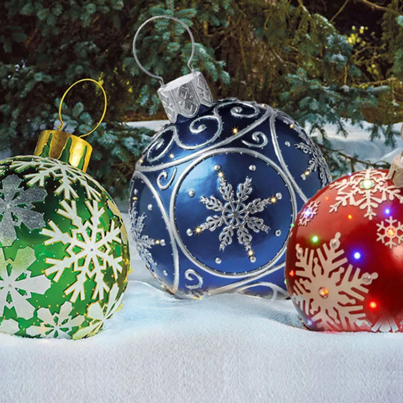 Christmas Decorations 60CM Outdoor Inflatable Ball Made PVC Giant Large s Tree Toy Xmas Gifts Ornaments