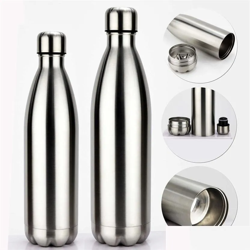 Storage Bottles Jars Diversion Water Bottle Secret Stash Pill Organizer Can Safe Stainless Steel Tumbler Ing Spot For Money Bonus Drop Dhhpf