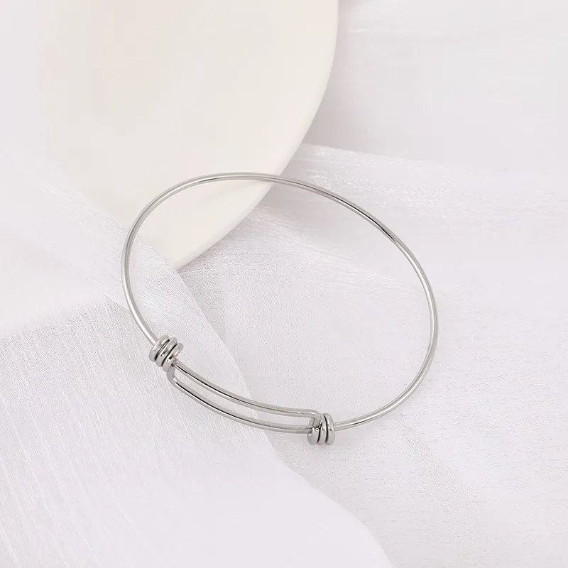 Stainless Steel Adjustable Twist Wire Bracelet Bangle Cuff 1.5*65mm DIY