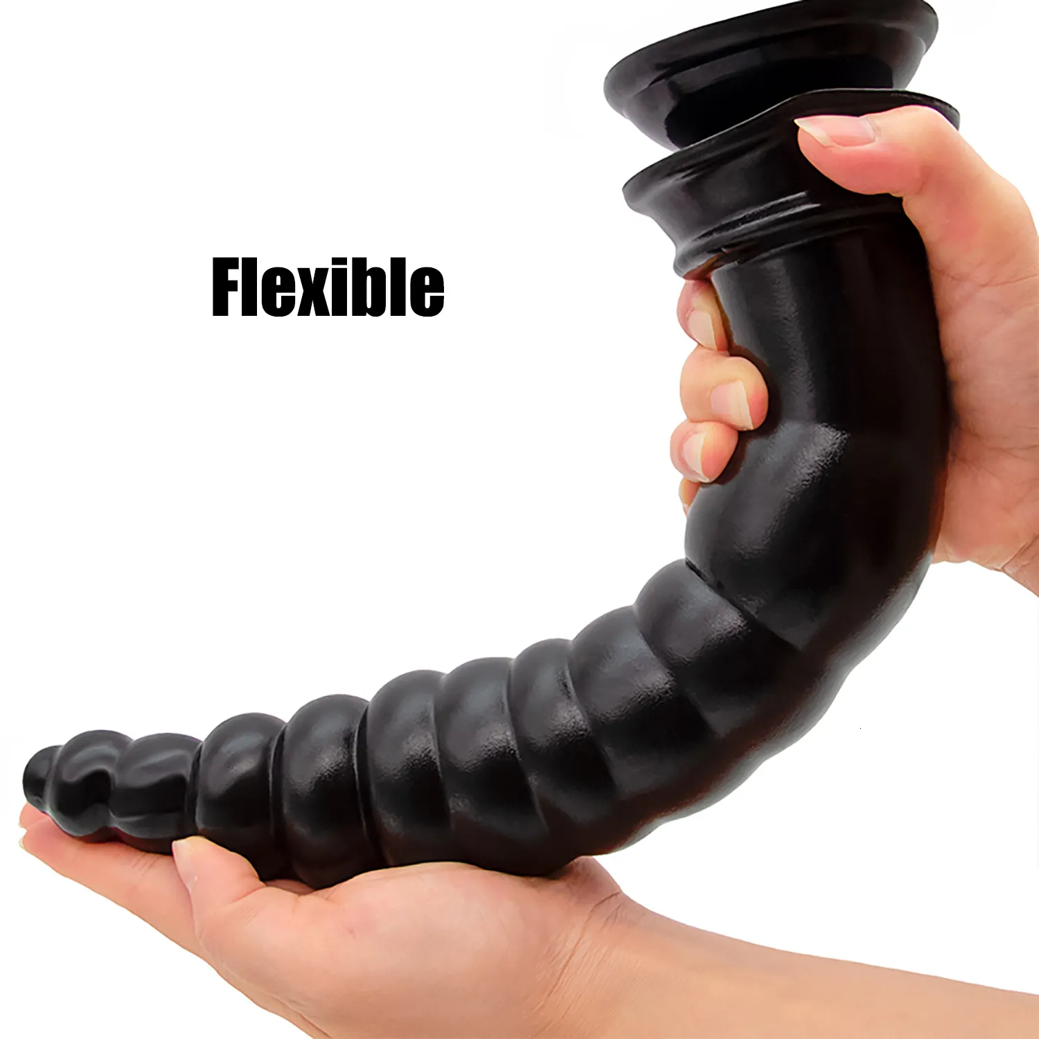 Giocattoli Dildo oversize stimolano l'ano Big Butt Plug Dilatatore anale lungo e morbido con ventosa_voghion.com