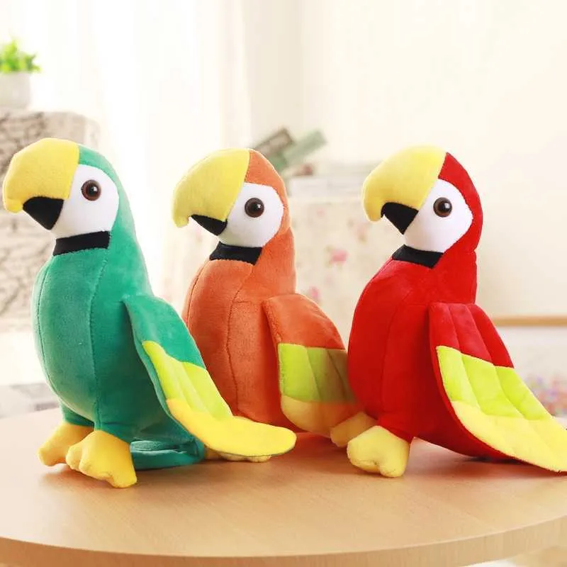 Fyllda plyschdjur Nya anländer 20/25/30/35 cm söt papegoja plysch leksak fylld docka fågel baby barn barn födelsedagspresent hem dekor