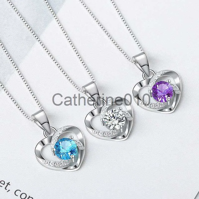 Collane a ciondolo s925 collana di cuore in argento sterling nuovo design da donna adora la collana di moda in argento in argento sterling j230811