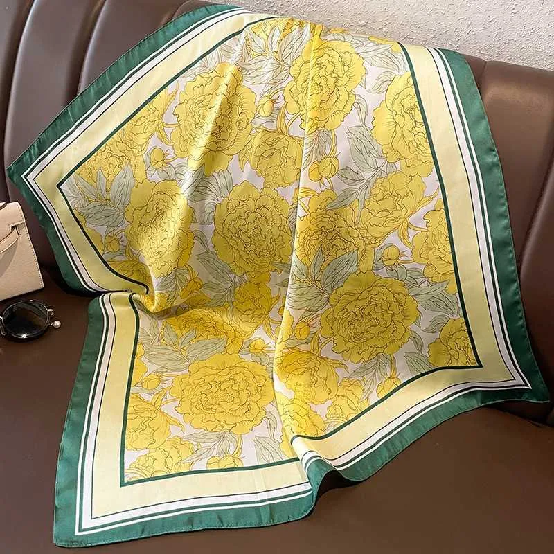 Foulards de créateurs Foulards Floral Soie Satin Tête Foulard Foulard Femmes Cravate Femme Cheveux Poignet Poignet Foulard Shl Hijab Bandana 2024 Printemps Nouveau