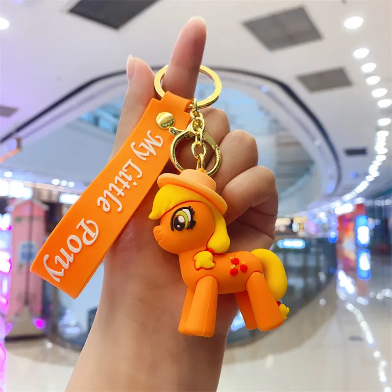 Cartoon Baoli Keychain Cute Rainbow Horse Unicorn Keychain Bag Pendant