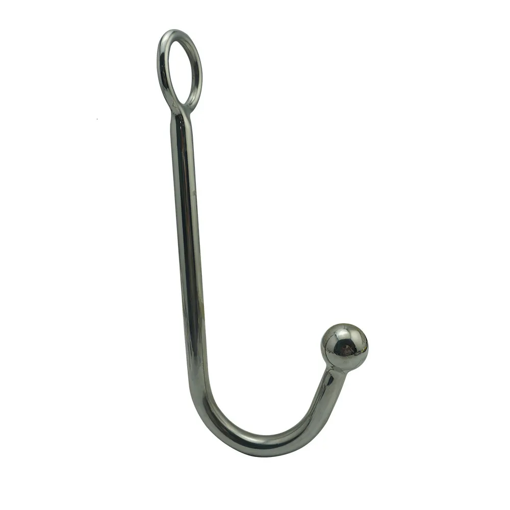 Anal Toys stainless steel metal anal hook with ball hole butt plug dilator prostate massager SM bondage sex to_voghion.com