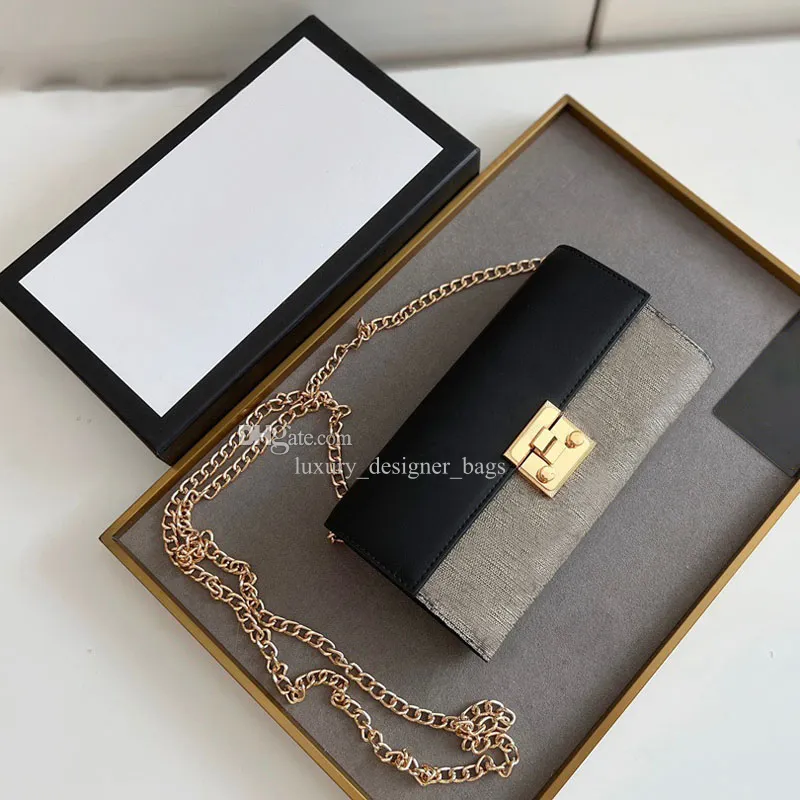 حزام السلسلة الذهبية الكلاسيكية طويلة محفظة رفرف مصمم عملة محفظة امرأة مصغرة حقيبة فاخرة جيب محافظ قصيرة حامل بطاقة