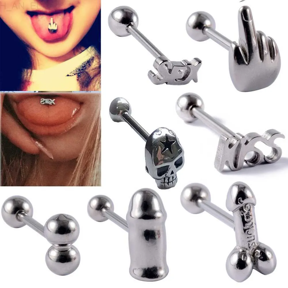 Tongue store hoop piercing