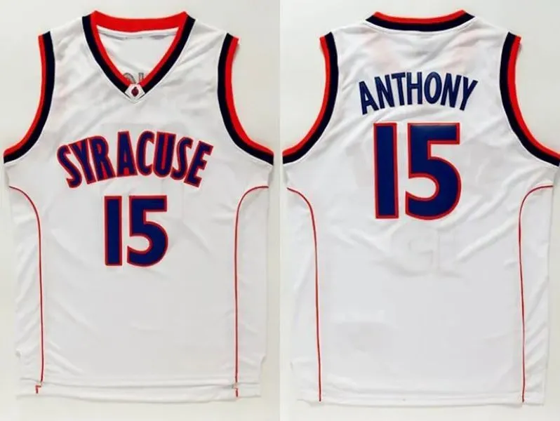 🔥Carmelo Anthony #15 Syracuse Nike Throwback Sewn Jersey