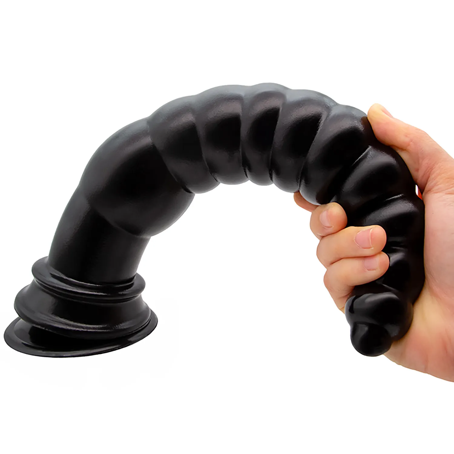 Giocattoli Dildo oversize stimolano l'ano Big Butt Plug Dilatatore anale lungo e morbido con ventosa_voghion.com
