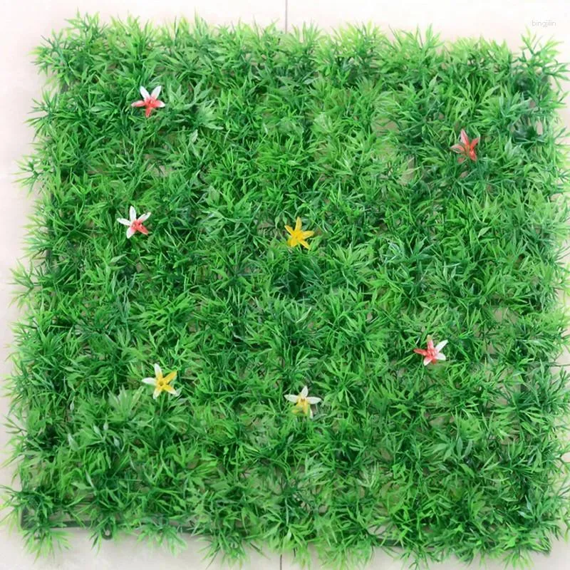 Decorative Flowers Artificial Simulation Of Encryption Plastic Lawn Star Flower Grass Mat For Home Garden Wedding Decoration