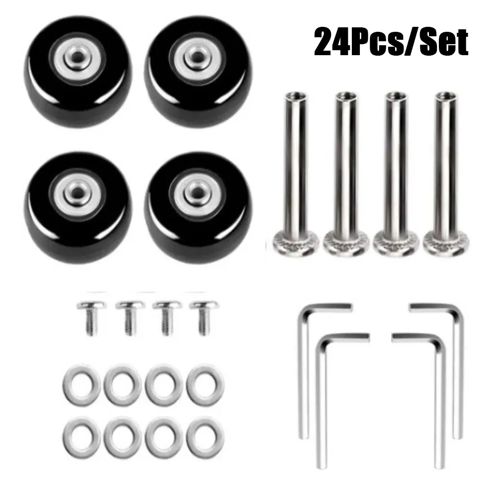 Bag Parts Accessories 24Pcs/Set Suitcase Parts Axles Dia40mm/50mm/60mm Silent Travel Luggage Wheels Casters Repair Replacement Axles Repair Kit 230810