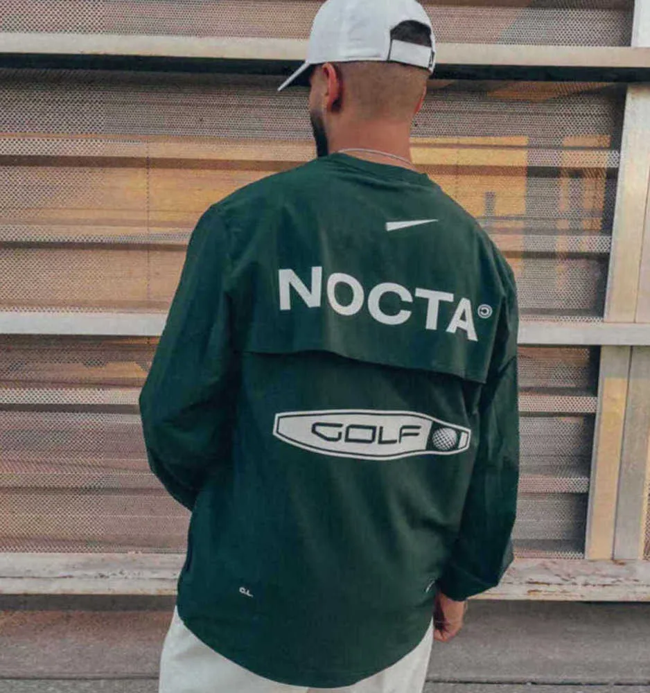 Mens Hoodies Us Versiyon Nocta Golf Co Markalı Draw Nefes Borçlu Kurutma Sporları T-Shirt Uzun Kollu Gelgit Akış Tasarım Hızlı kuruyan Giysiler Bir Niş Hoodie