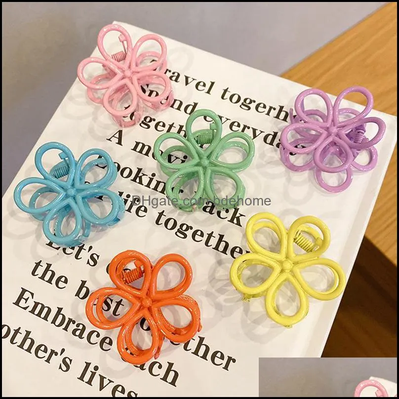 Haarclips Barrettes Fashion Women Girls Small Claw Cute Candy Color Flower Jaw Clip Haarspeld Accessoires 2209 T2 Drop Delivery Jood Dhz6v