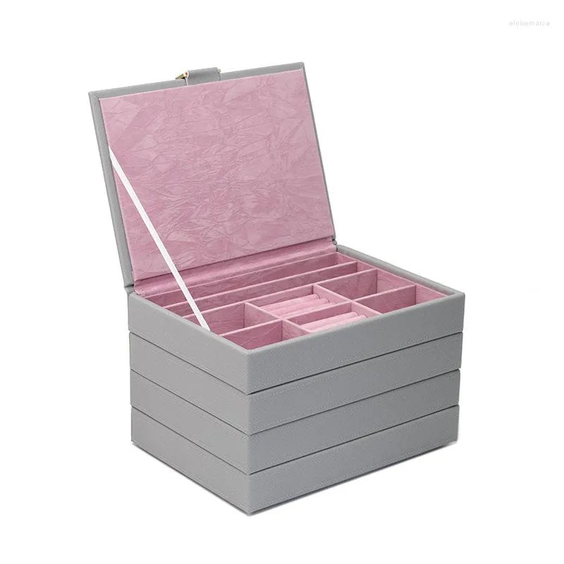 Jewelry Pouches Big Size Box For Women Necklace Bracelet Rings Earrings Storage Organizer Boxes Velet Showcase Tray