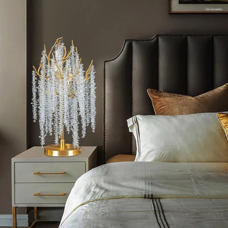 Table Lamps Post-Modern Living Room Bedroom Bedside Lamp Light Luxury Floor Creative Tree Crystal Branch Art Decorative