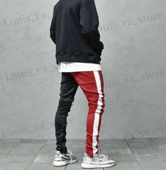 Mens Joggers High Street Casual Color Matching Sports Pants Hot Sale Hip Hop Slim Joggers Streetwear T230811