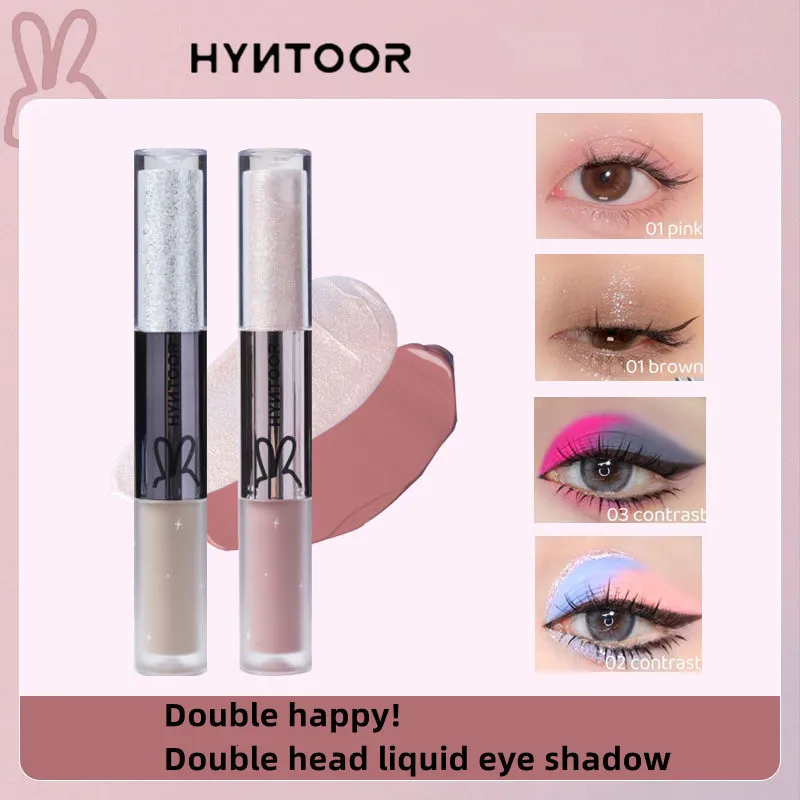 Eye Shadow HYNTOOR Liquid Eyeshadow Matte Glitter Fine Diamond Refresh Double Texture Effect Eye Shadow Brighten Makeup Cosmetic 230810