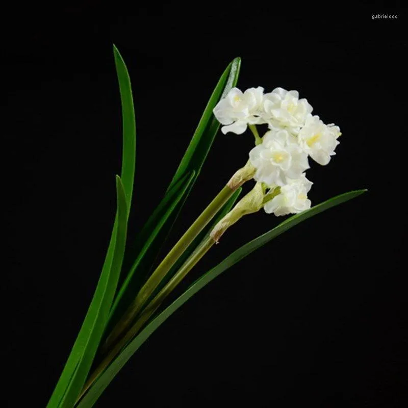 장식용 꽃 6pcs 40cm 에뮬레이션 인공 나르시시스 고급 실내 장식 가짜 꽃 실크 실크 도매 의식 장식