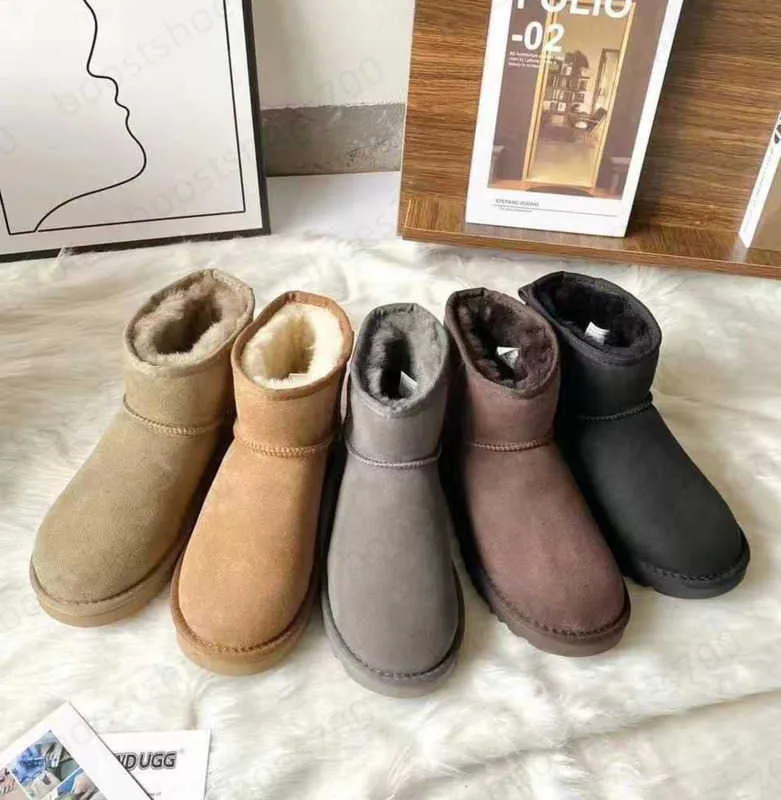 2023 Laarzen Dames Australische laars Australi designer Classic Ultra Mini Platform Sneeuwbont Tasman Slipper Suede Wol Winter Warm Designer Booties