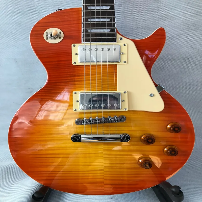 Classic LP electric guitar, solid wood piano body, quality accessories Hot Sale Free Shipping