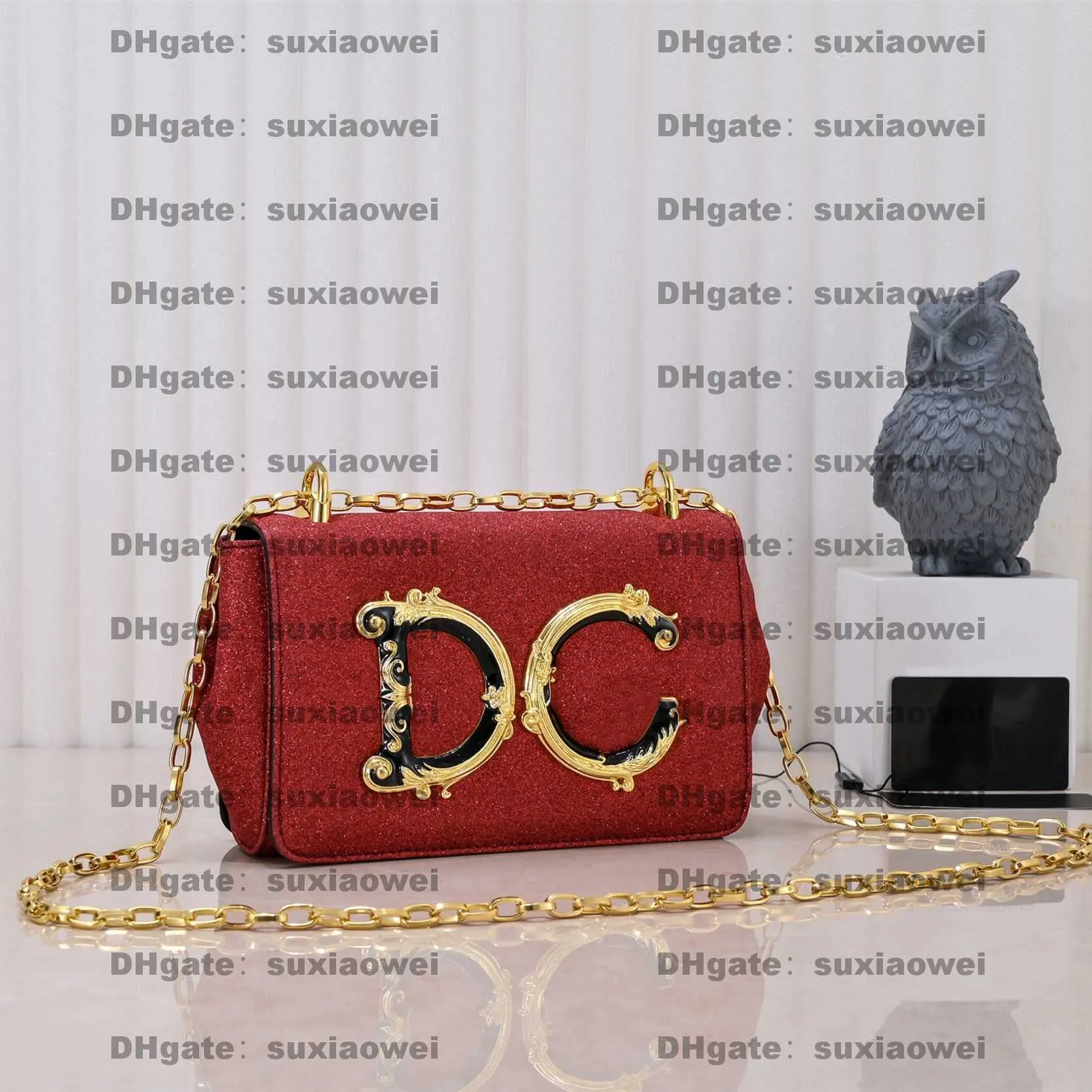 Luxury Designer Gold Letter D Shoulder Bag With Chain Strap