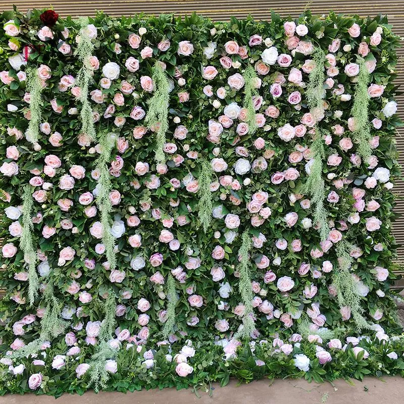 Dekorativa blommor Spr Supplies White Table Wedding Centerpieces Decor Plant Rose Wall Panel för evenemang