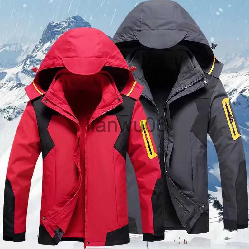 Heren Jackets Men Vrouwen waterdichte winter afneembaar fleece thermisch wandelcamping vissen trekking klimmende ski -jassen windjacks kap jas j230811