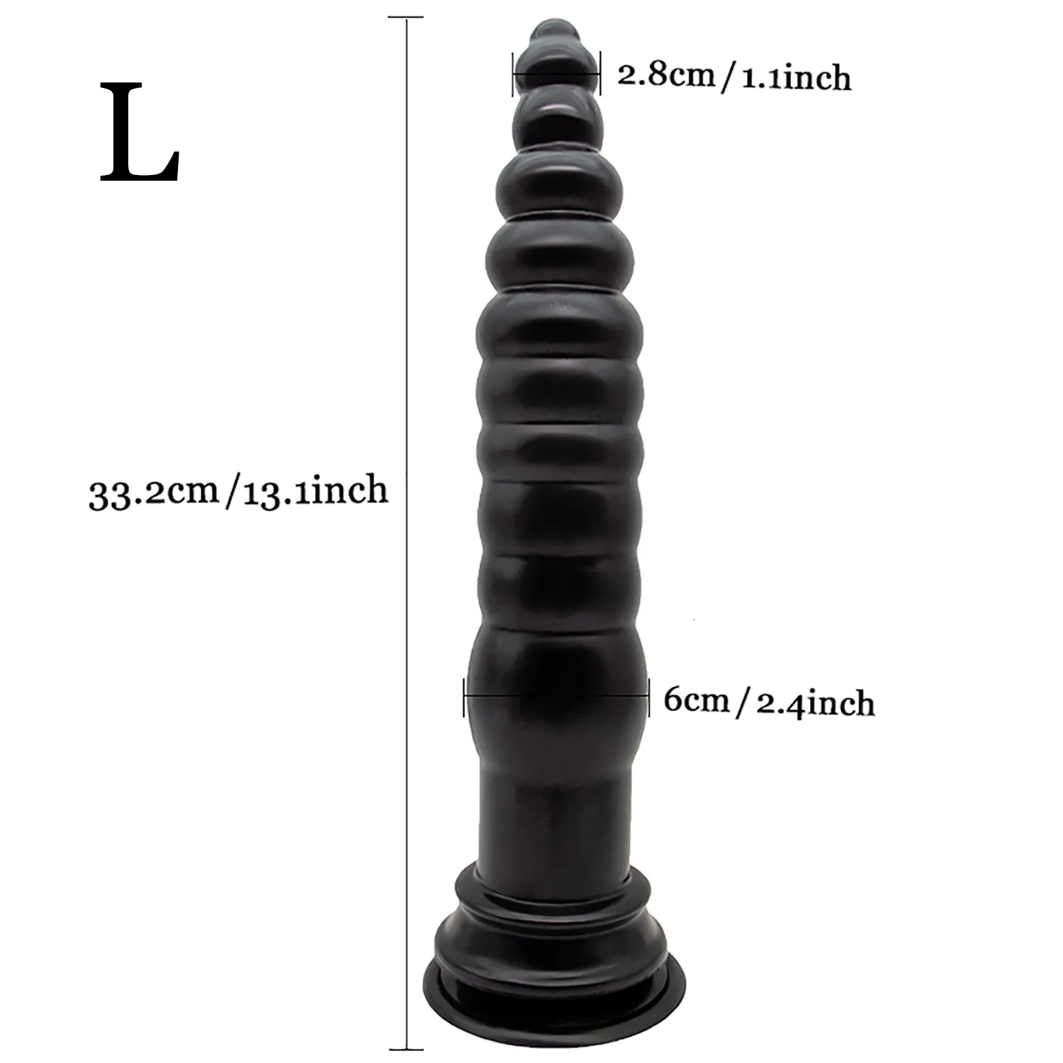 Giocattoli Dildo oversize stimolano l'ano Big Butt Plug Dilatatore anale lungo e morbido con ventosa_voghion.com