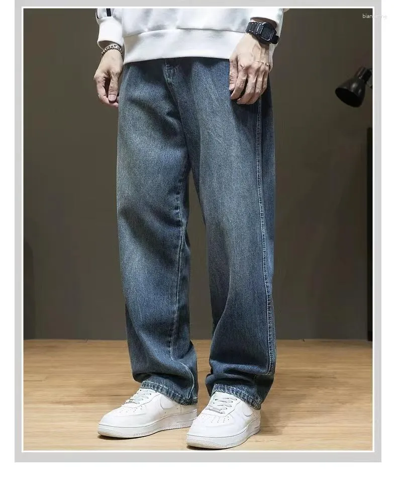 Mens Jeans Retro Straight Cylinder Casual Trousers Cotton Vaqueros Pantalones Hombre From 56 43 DHgate