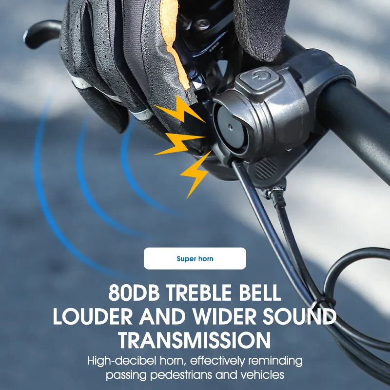 Bike Horns West Biking USB Rechargable Horn 6 Sound Mode Loud Mini