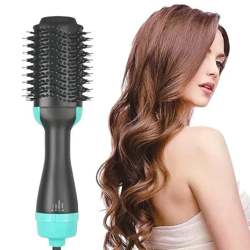 2-in-1多機能ホットエアコーム - 濡れたドライデュアル使用ヘアストレートニングとカーリングツールを電動ヘアドライヤー付き