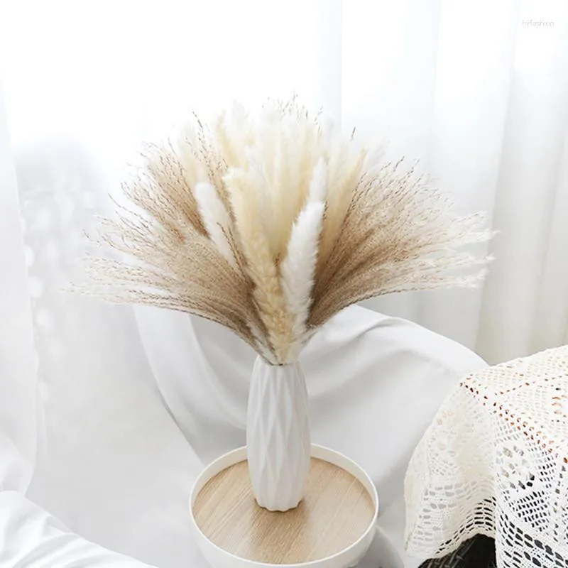 Dekorativa blommor Reed Flower Bouquet Natural Dried Pampas Grass Pampass Branches Arrangement Wedding Home Office Decoration POGRAPHY POPRIFIER