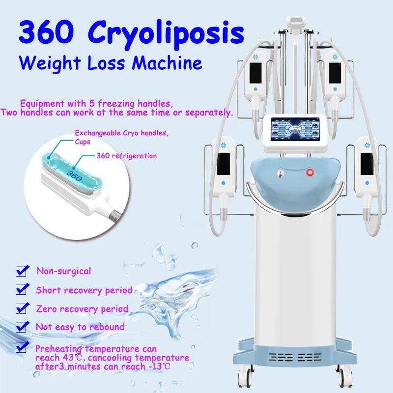 Cryo Grasso Freeze Metch Rimozione del grasso Crio Criolipolisi 5 Gestisce SLING MACHINE