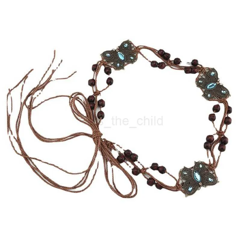 Boho Butterfly Self Tie PU Belt with Resin Animal Needle 