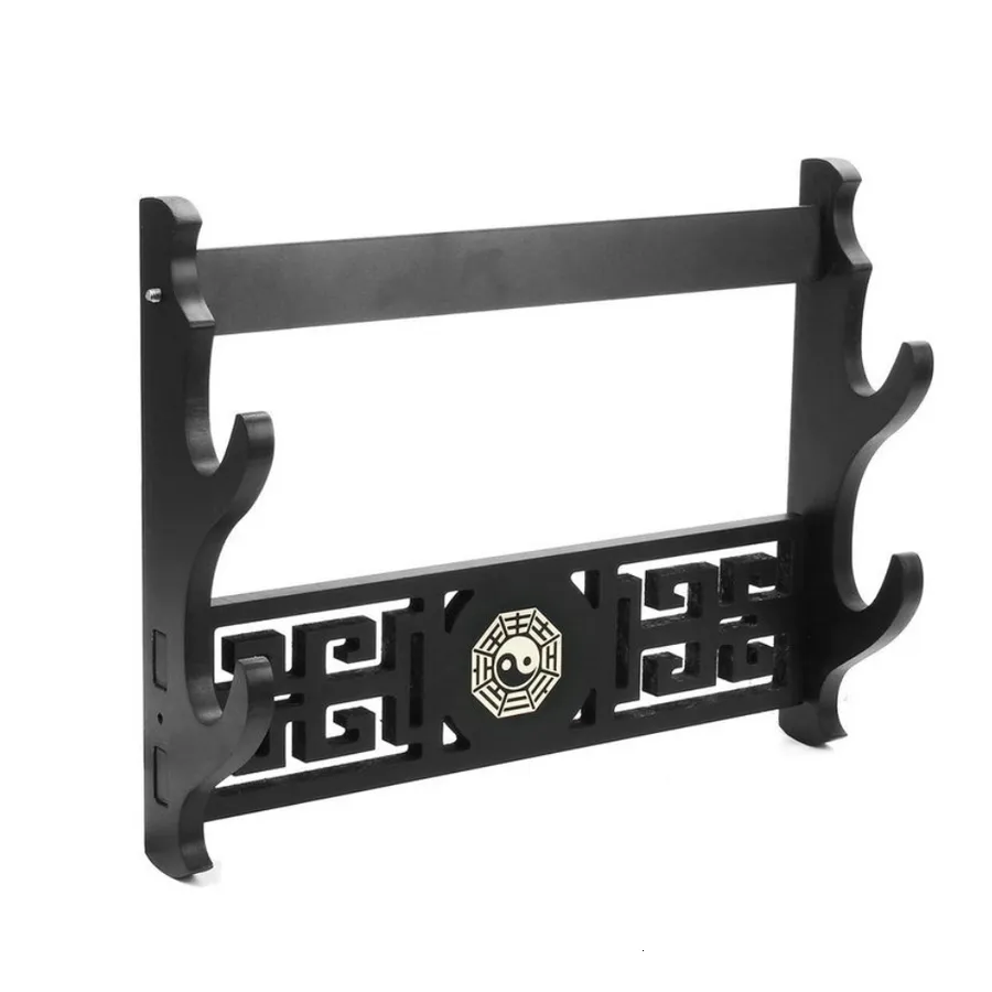 Dekorativa föremål Figurer 1/2/3 lager väggmontering Samurai Sword Holder Katana Stand Bracket Home Decor 230810