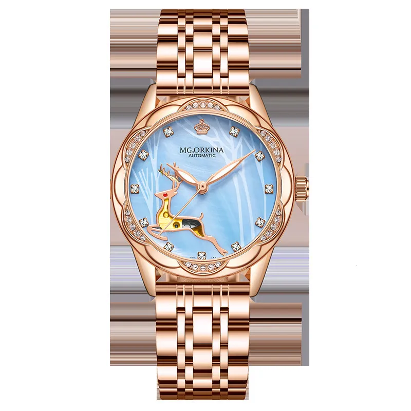 Di er Saatler Orkina Otomatik Mekanik Kad n Bayanlar Yarat c Celik Bilezik Kad n Su Gecirmez Saat Montre Femme 230811 Yi TL976.7 DHgate