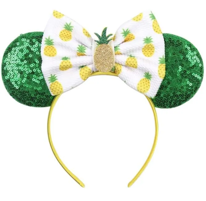 Kids Girls Cute Mouse Ears Hair Hoop Headwear Shiny Sequins Animal Ears Headband Headdress Cosplay Costume