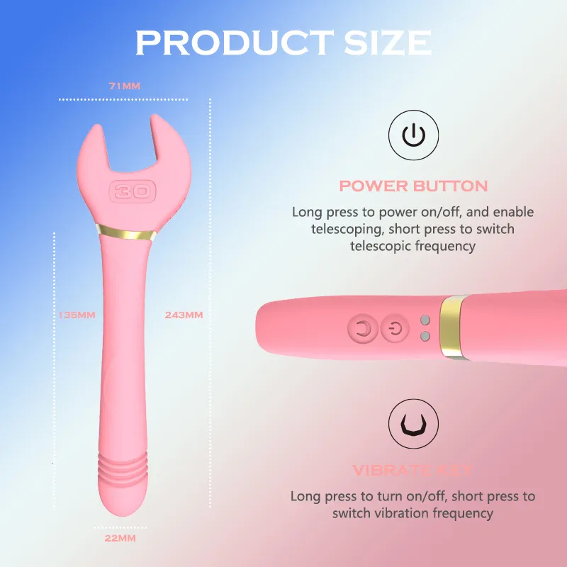 Spielzeug für Erwachsene LICKLIP Love Wrench Vibrator Automatischer Teleskopdildo Hammer Massagestab Klitorisstimulation M_voghion.com