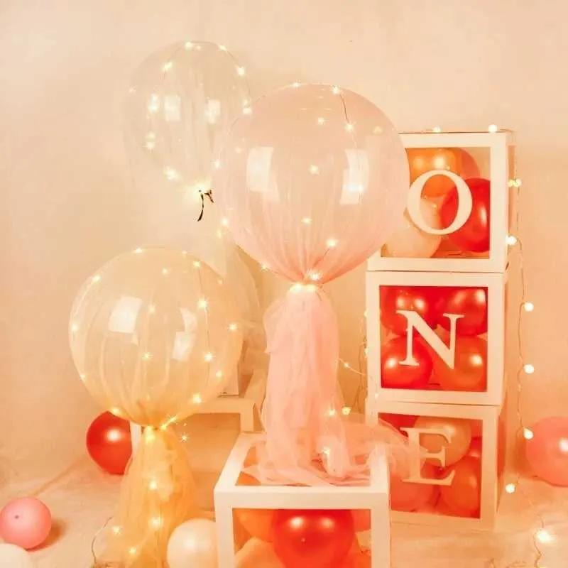 Decoration Led Balloon With Column Stand Luminous Transparent Balloons Stand LED String Lights Wedding Birthday Decoration