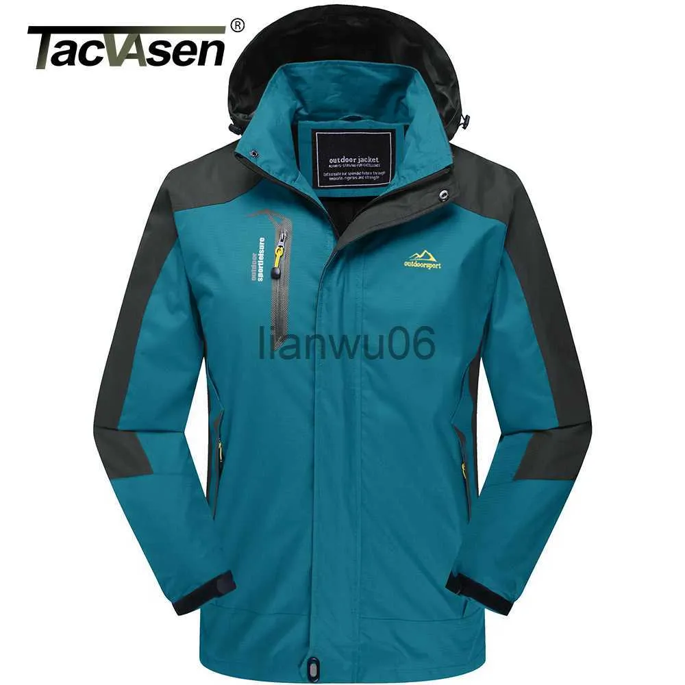 Men's Jackets TACVASEN Spring Outdoor Outer Shell Hiking Jacket Men's Hooded Trekking Coat Windbreaker Waterproof Mountain Work Jacket Outwear J230811