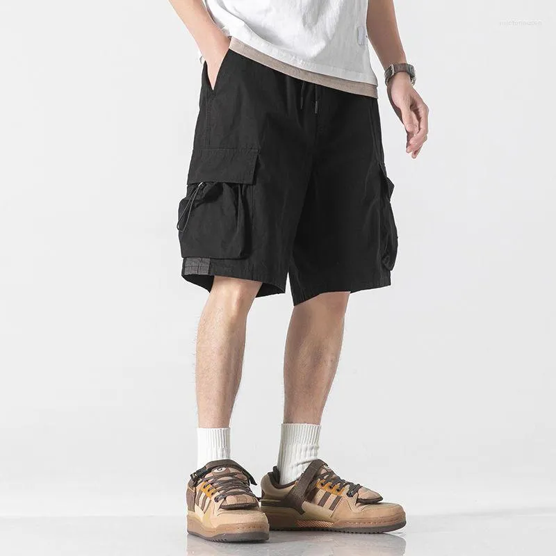Men's Shorts Korean For Men Casual Harajuku Mens Cargo Summer Camouflage Side Pockets Hip Hop Japanese Male Pants