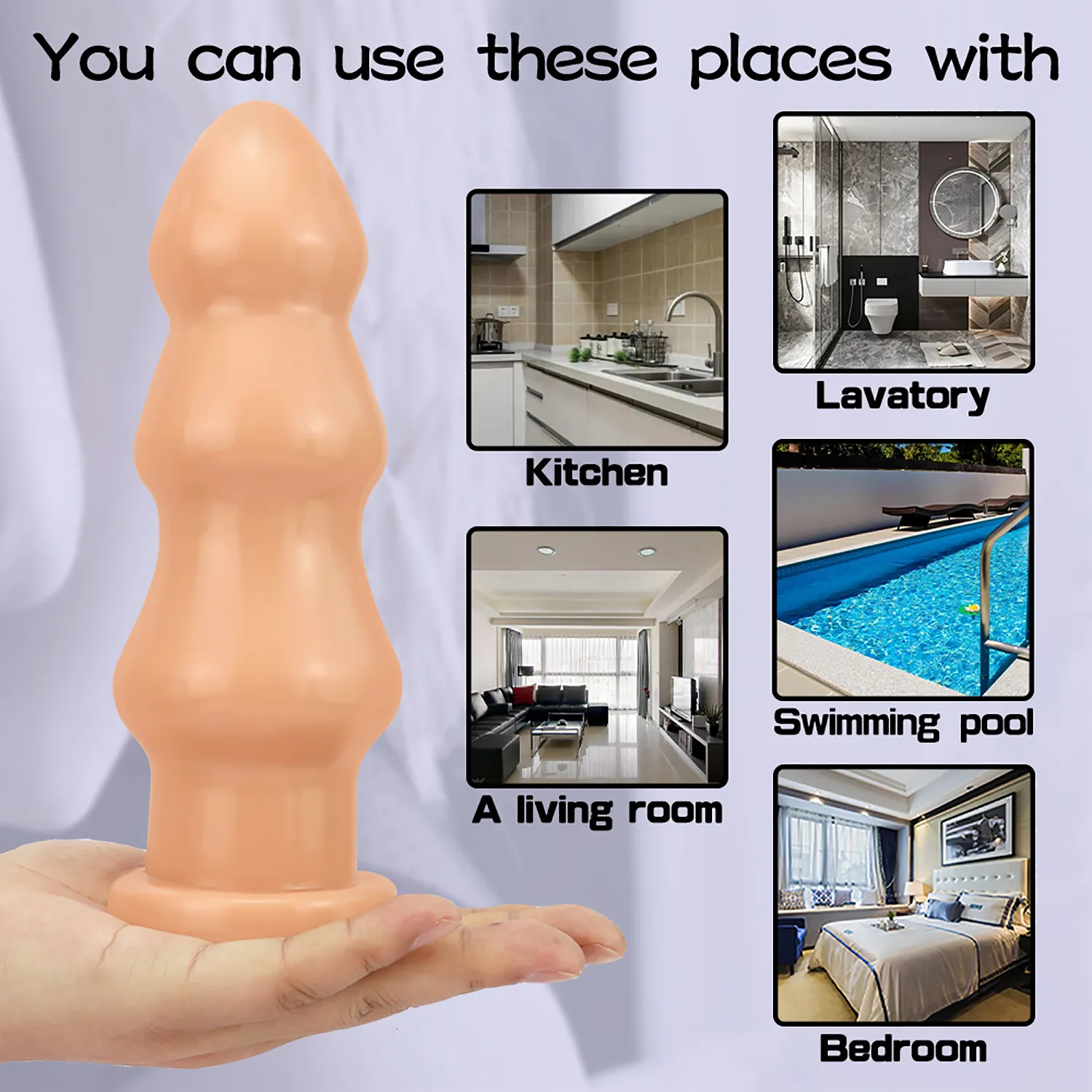 Toys Sex Shop Oversize Dildo Stimulate Anus Unisex Butt Plug Soft Anal Dilator Masturbator with_voghion.com