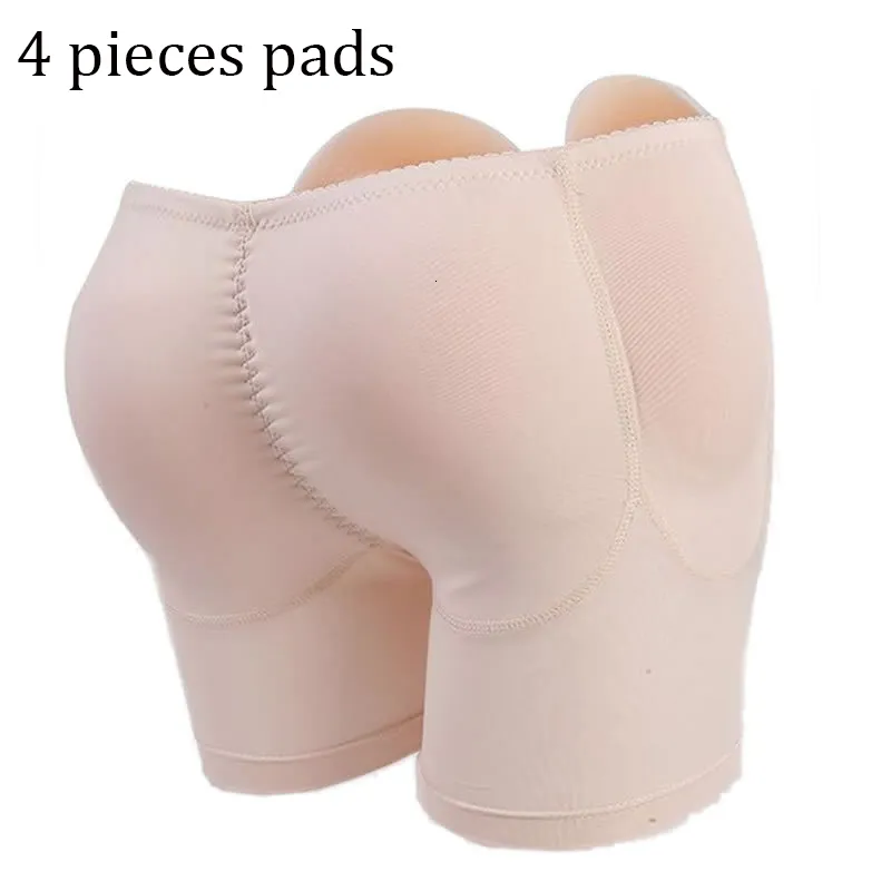 Formulaire de sein 4 PCS Silicone Pads Enhanceur Fake Ass Panty Panty Butt Butt Underwear Invisible Bottom Shaper Shape Samnemless Shapewear Pantes 230811