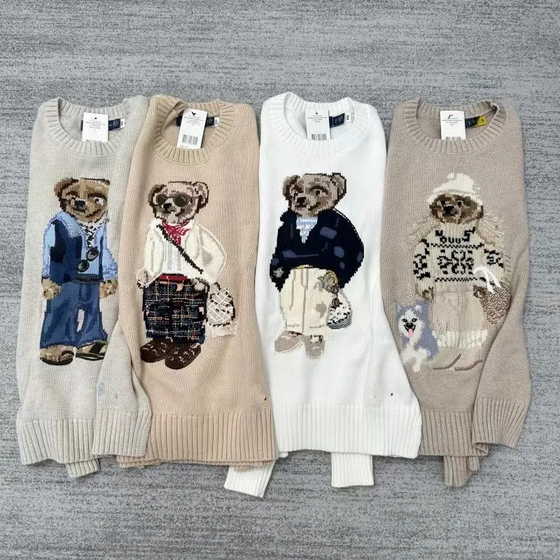 US Damen Strickpullover - American Bear Sweater Winter Modischer Baumwollpullover