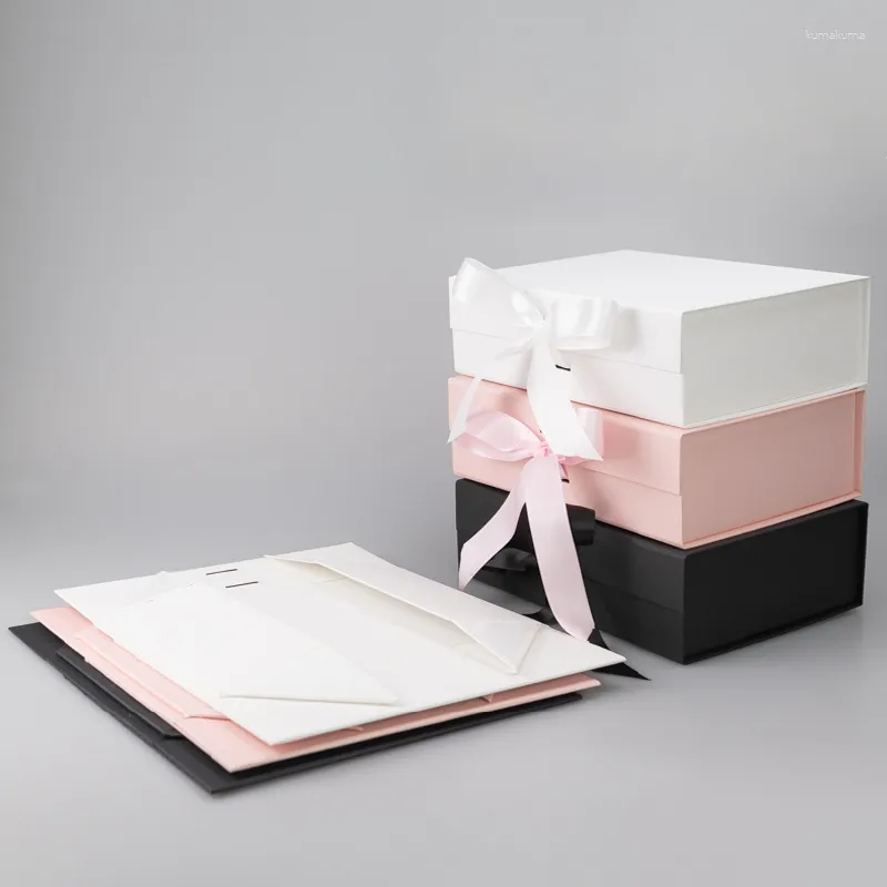 Gift Wrap Luxury Magnetic Box With Ribbon Packaging For Party Wedding Engagement Bridesmaid Proposal Storage