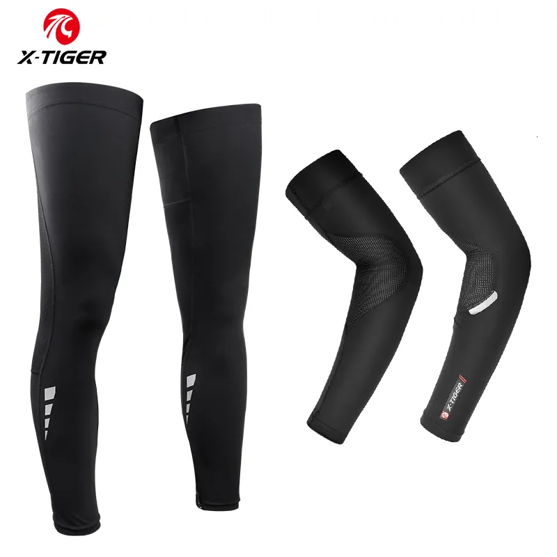 Les jambes de bras X-Tiger Cycling Protection Summer Fitness Running Cycling Brack Men plus femme Femmes Racing Road Bike Cycling Leg Sheves Sets 230811