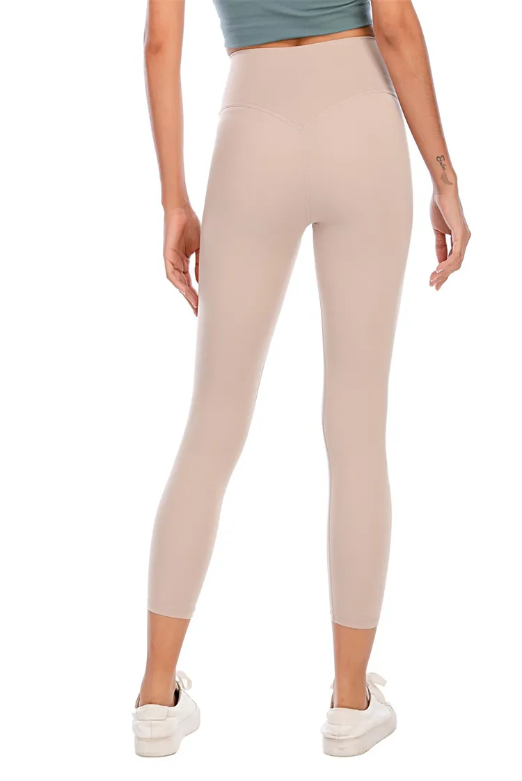 Lu Leggings Pantaloni da yoga a vita alta color limone Pantaloni da yoga push-up da donna Allinea pantaloni sportivi a forma di T con elastico morbido per l'anca Pantaloni sportivi da corsa Elastic Girl 430