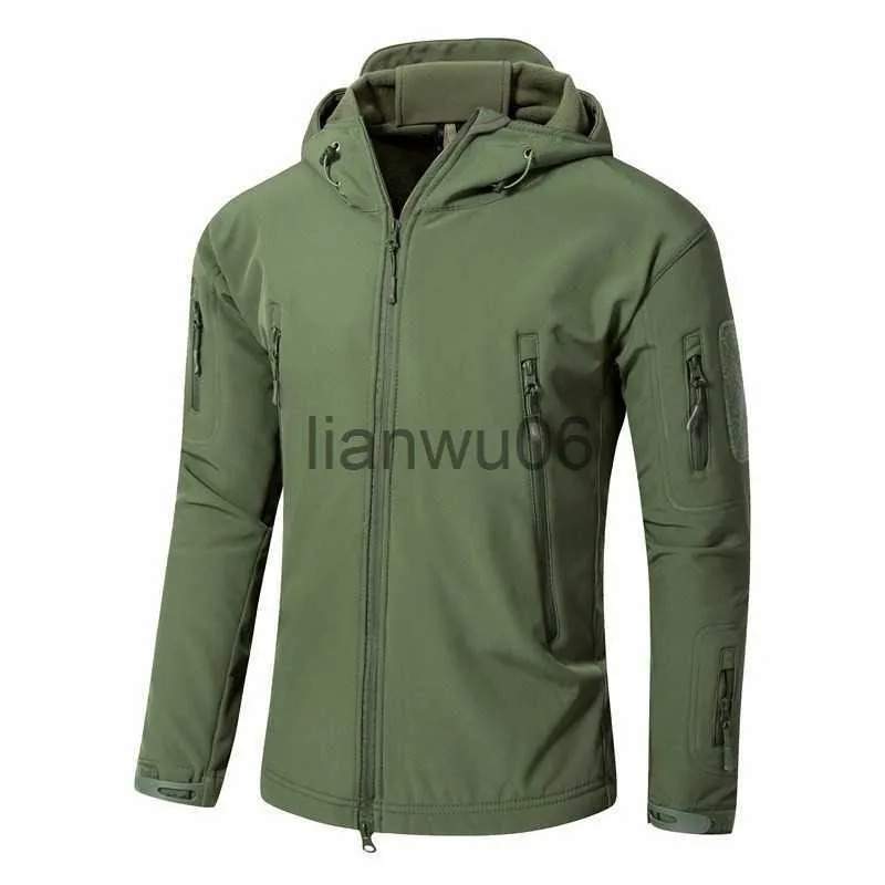 Men's Jackets Hot XS5XL Soft Shell Men Tactical Training Shark Skin Fleece Jacket Outdoor Camping Hunting Hiking Climbing Coat Women J230811